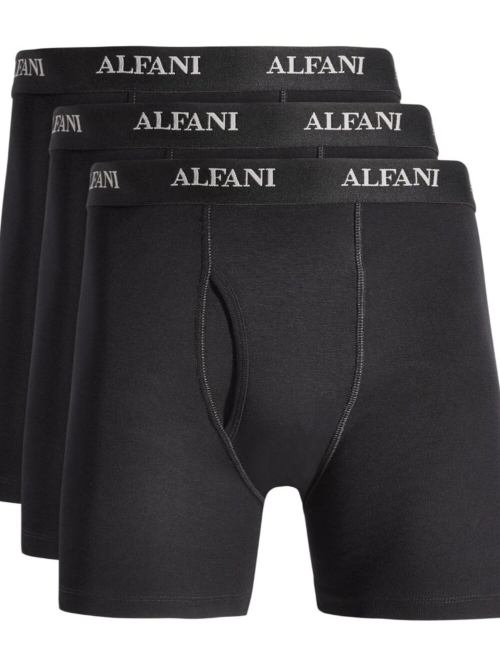 Alfani Men's Regular-Fit Solid Boxer Briefs, Pack of 4 Deep Black XL